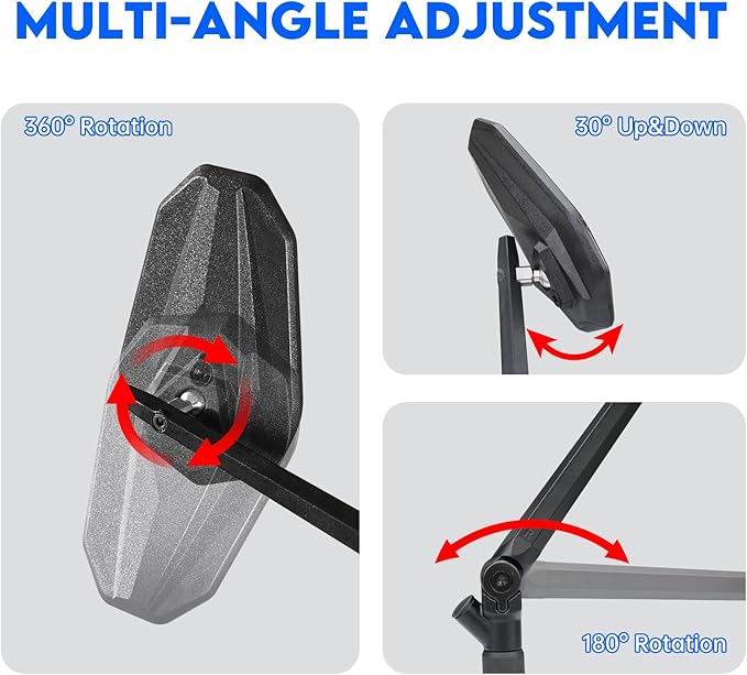 Motorcycle Mirrors for Handlebars, ATV Mirrors Featuring a Phone Mount Interface, Anti-impact/explosion/glare,HD,Compatible with Motorcycle (Suzuki,Yamaha,Honda,Kawasaki),Mopeds,Electric Bike