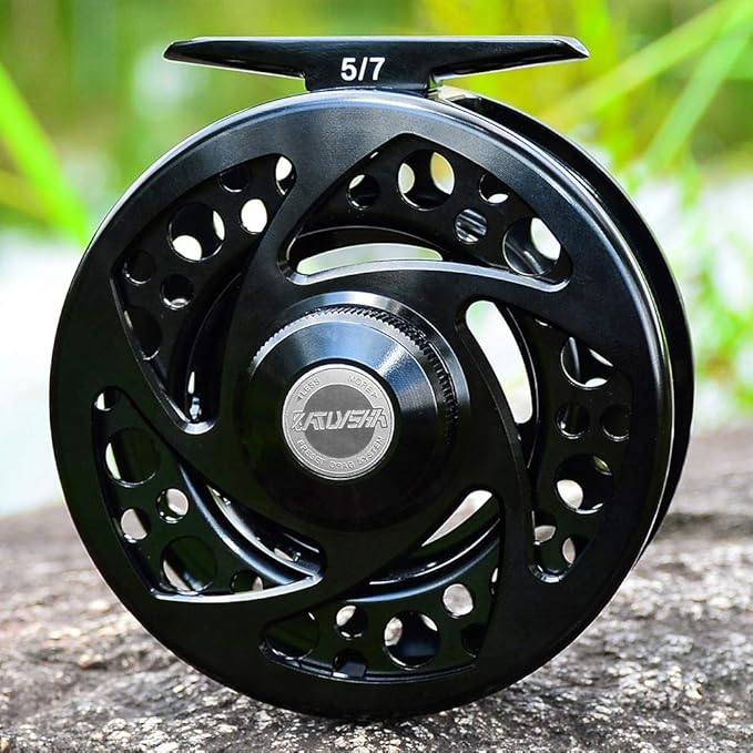 Fly Fishing Reel Fly Reels - Large Arbor CNC-Machined Aluminum Alloy Body Light Weight 5/7, 7/9, 9/10 wt (Black, Green, Silver/Blue, Gray-Green, Silver-Blue,Gunmetal,Ice Blue,Sapphire Blue)