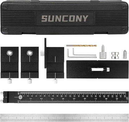 Cabinet Hardware Jig, Aluminum Alloy Pull Template with Adjustable of Door and Drawer Knobs Installation, Drill Guide Sleeve Drawer Pull Jig for Handles and Pulls