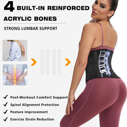 KOOCHY Waist Trainer For Women Men,Adjustable Sweat Band Tummy Control Belt,Waist Trimmer for Weight Loss Workout Fitness Gym