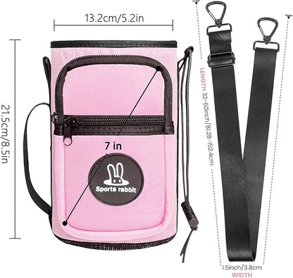 Sports rabbit Universal Water Bottle Holder – Durable Oxford & Neoprene Hybrid Design Compatible with Stanley 30/40oz Handled & 64/87oz Straight Tumblers, Adjustable Strap for Gym, Travel, Outdoors
