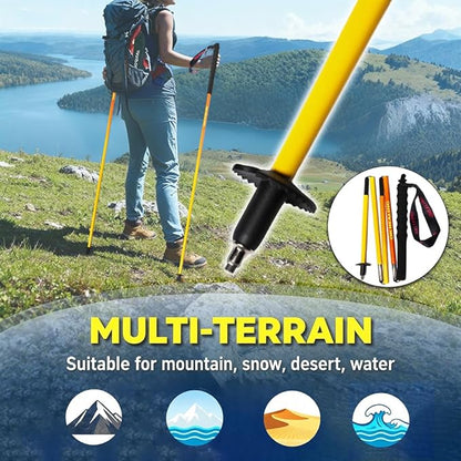 High Strength 5-Section Foldable Carbon Fiber Trekking Poles - 115g/125g/130g, Compact Hiking Staff for Men & Women, Ideal for Hiking, Trekking, Mountaineering & Backpacking