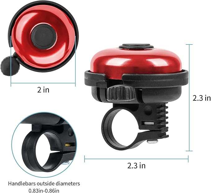 Classic Bike Bell, Aluminum Bicycle Bell, Loud Crisp Clear Sound Bicycle Bike Bell for Adults Kids