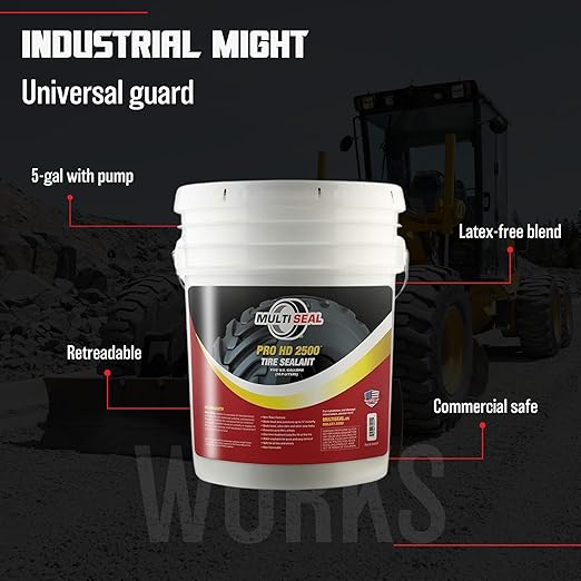 PRO HD 2500 - Our Workhorse Industrial Grade Tire Sealant Designed for Heavy Industrial and Agricultural Use, 5-Gallon Pail with Pump