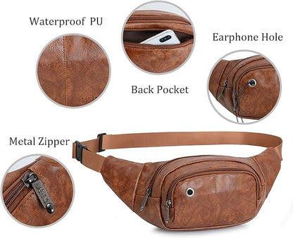 DAITET Crossbody Fanny Pack for Men&Women,Large Waist Bag & Hip Bum Bag with Adjustable Strap for Outdoors Workout Traveling Casual Running Hiking Cycling