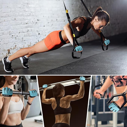 Minimal Workout Gloves,Short Micro Weight Lifting Gloves Grip Pads with Full Palm Protection & Extra Grip for Men Women Weightlifting,Gym,Cross Training,Powerlifting,WODs.