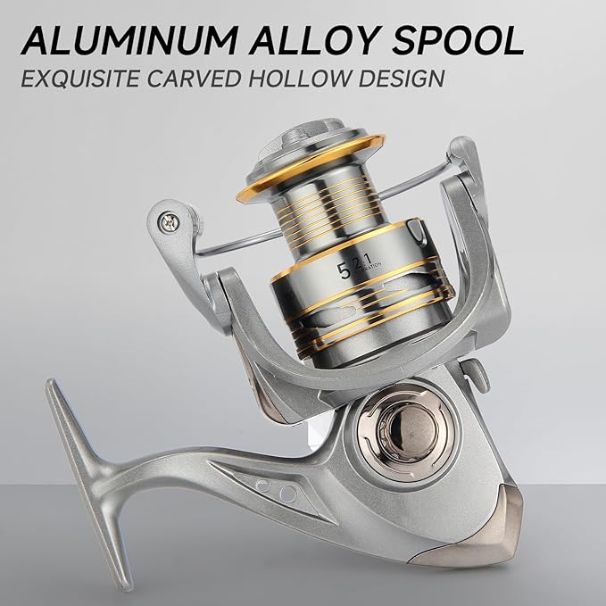 HAUT TON Spinning Reel 8000/9000/10000/12000/14000,6+1BB Metal Surf Fishing Reels,4.8:1 Gear Ratio 55lbs Drag Heavy Long Casting Inshore Saltwater Monster Fish