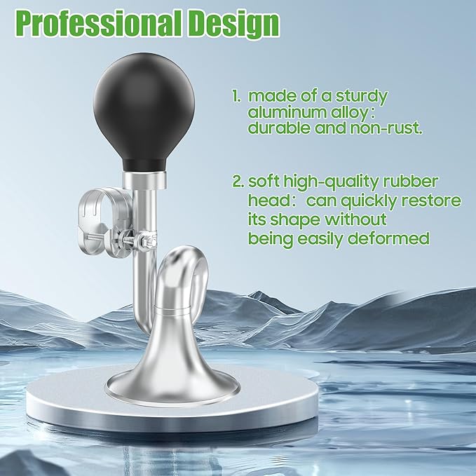 10L0L Golf Cart Bugle Horn, Retro Chrome Snail Air Horn for Yamaha, EZGO, Club Car | Loud & Classic Safety Horn | Universal Fit for Golf Carts, Bikes, Boats | Stainless Steel & Weatherproof