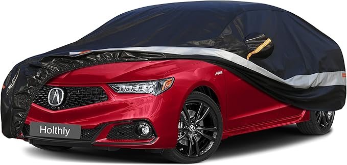 Sedan Car Cover Custom Fit Acura TLX 2014-2020, 100% Waterproof Breathable Outdoor Car Covers, Sun Rain Dust Snow Protection. (Ships from US Warehouse, Arrive Within 3-7 Days)