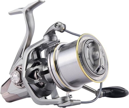 HAUT TON Spinning Reel 8000/9000/10000/12000/14000,6+1BB Metal Surf Fishing Reels,4.8:1 Gear Ratio 55lbs Drag Heavy Long Casting Inshore Saltwater Monster Fish