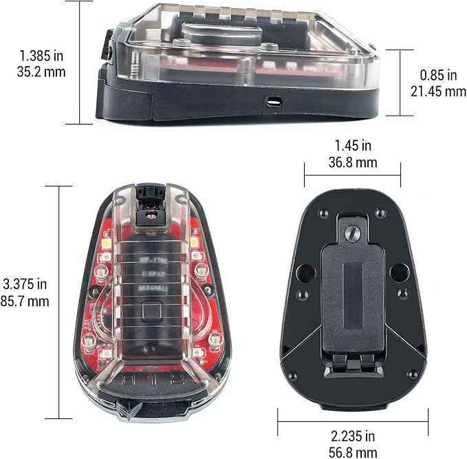 Tactical IR Helmet Light 4 Modes with Red + White LED + IR Strobe/Constant, Airsoft Survival Signal Identification Lamp for Fast Wendy and More Helmet