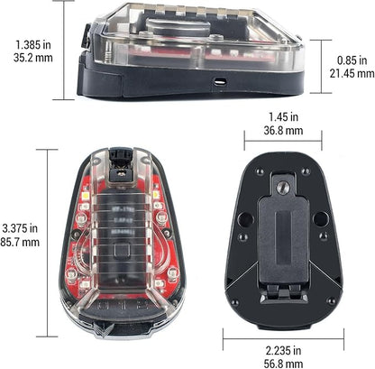 Tactical IR Helmet Light 4 Modes with Red + White LED + IR Strobe/Constant, Airsoft Survival Signal Identification Lamp for Fast Wendy and More Helmet