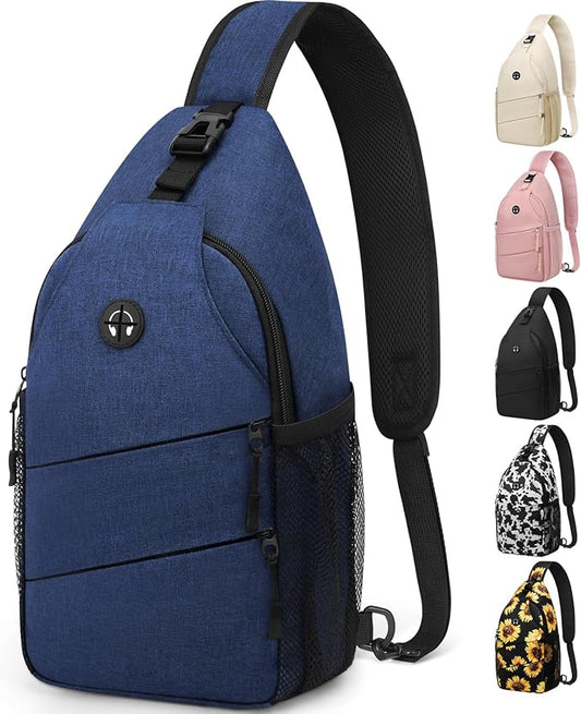 Crossbody Bags for Women Men Trendy Sling Bag Bakpack Casual Chest Bag with Convertible Shoulder Strap