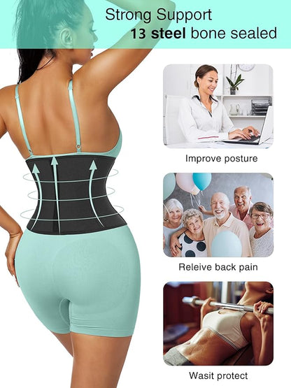 Short Torso Waist Trainer for Women Lower Belly Fat, Workout Fajas Colombianas Waist Cincher Corset