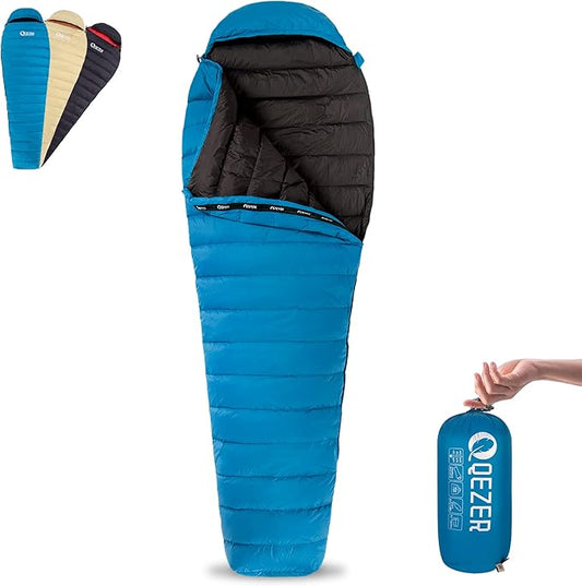 Ultralight Down Sleeping Bag for Adults with 600 Fill Power, Compact Sleeping Bag for Backpacking, Hiking and Camping