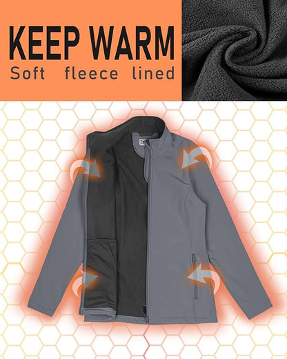 33,000ft Women's Lightweight Softshell Jacket Fleece Lined Windbreaker Waterproof Warm Jacket for Running Golf Hiking