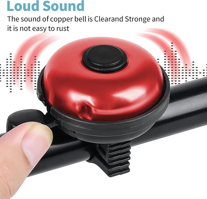 Classic Bike Bell, Aluminum Bicycle Bell, Loud Crisp Clear Sound Bicycle Bike Bell for Adults Kids