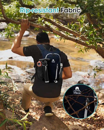 Small Hiking Backpack with Front Phone Holder, Packable Back pack with Chest and Waist Strap, Lightweight Daypack for Women Men