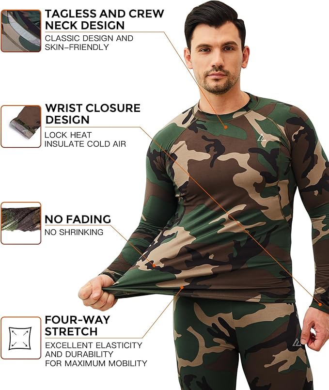 CL convallaria Thermal Underwear Long Johns Set Mens Winter Gift Hunting Gear Sport Base Layer Bottom Top