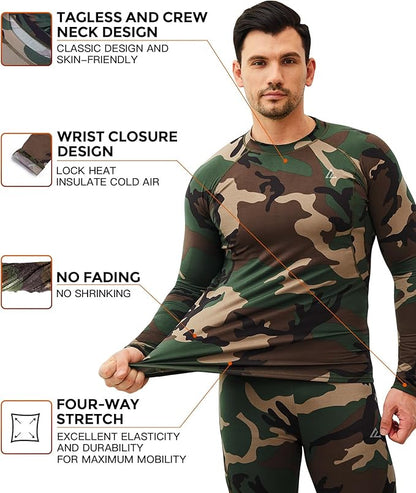 CL convallaria Thermal Underwear Long Johns Set Mens Winter Gift Hunting Gear Sport Base Layer Bottom Top