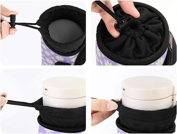 Nuovoware Water Bottle Carrier Bag,25oz/40oz/64oz Bottle Pouch Holder,Adjustable Shoulder Hand Strap 2 Pocket Sling Neoprene Sleeve Sports Accessories for Hiking Travelling Camping