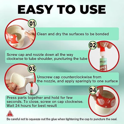 Super Glue Gel & Liquid, Clear Ca Glue Multipack All Purpose Repair Ceramic Plastic Glass Metal Pottery, Single Use Strong Cyanoacrylate Adhesive for Bonding Wood Shoes Crafts Model Aquarium Instant