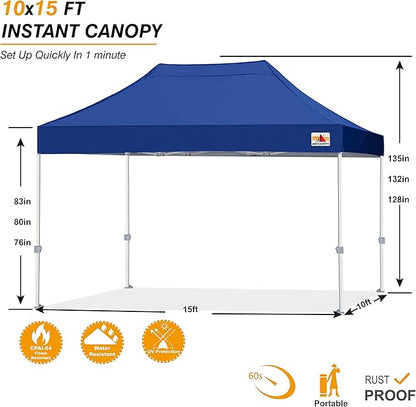 ABCCANOPY Commercial Pop Up Canopy Tent 10x15 Premium-Series, Navy Blue