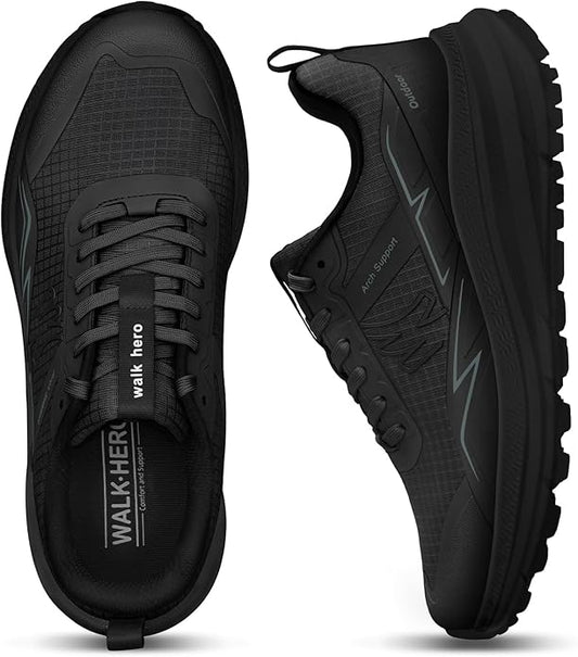 Mens Hiking Shoes for Plantar Fasciitis, Waterproof Walking Shoes for Men with Arch Support, Lightweight Mens Sneakers for Cushioned Comfort