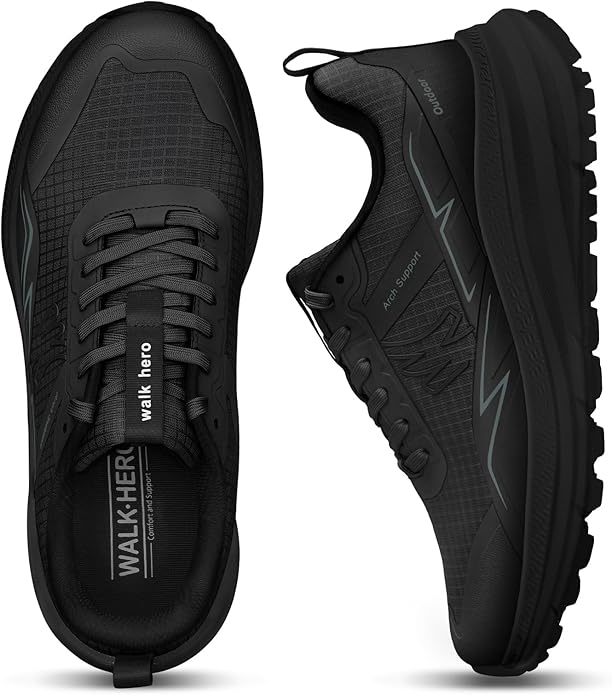 Mens Hiking Shoes for Plantar Fasciitis, Waterproof Walking Shoes for Men with Arch Support, Lightweight Mens Sneakers for Cushioned Comfort