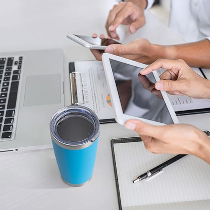 HASLE OUTFITTERS 20oz Stainless Steel Tumblers Bulk, Insulated Travel Cup with Lid, Double Wall Vacuum Coffee Mug for Cold & Hot Drinks 12 Pack, Royal Blue