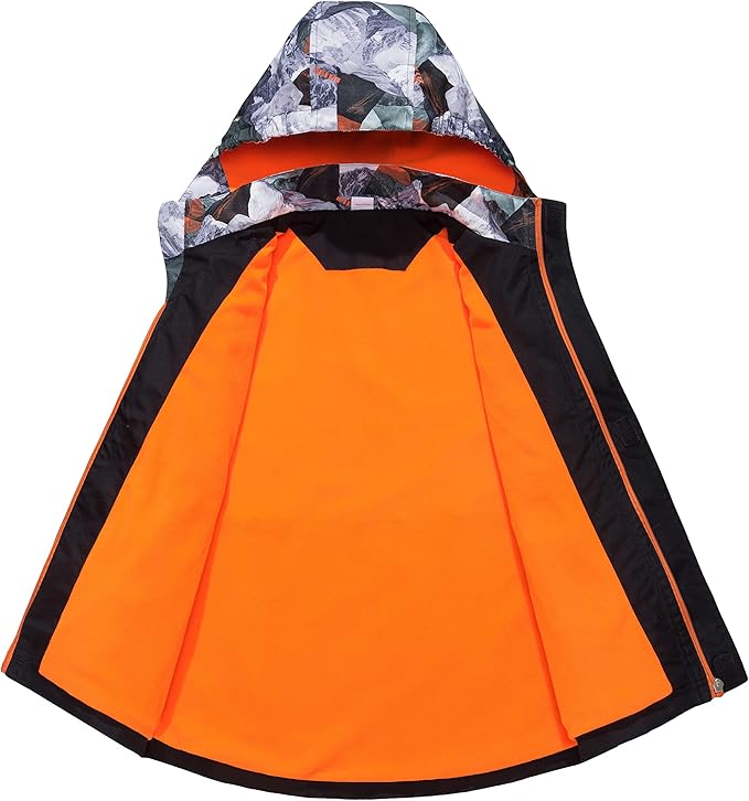 MGEOY Boys Girls Rain Jackets Lightweight Waterproof Hooded Raincoats Windbreakers for Kids 4-14Y