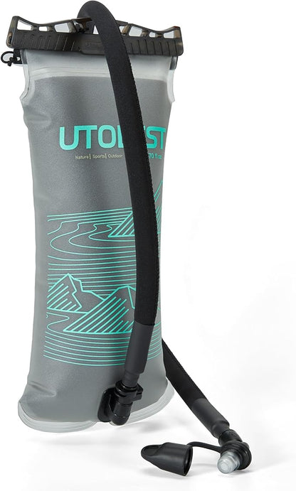 Insulated Water Bladder with Bite Valve Cover Keeps Water Cool or Warm for Hours, Leakproof TPU Hydration for Hiking Camping and Backpacking