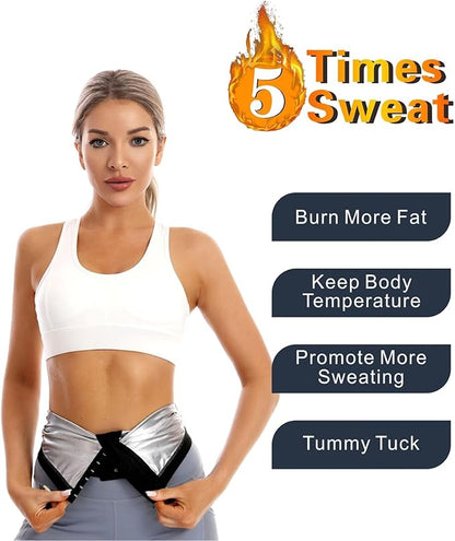 Sauna Suit Waist Trainer for Women,Sweat Waist Trimmer Belt Heat Trapping Weight Loss Shapewear for Women Belly Fat