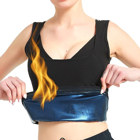 Nano Hertz Sauna Vest Sweat Suit Shapewear Tank Top Workout Weight Loss Body Sweatsuit Exercise Fitness Gym Women Girls