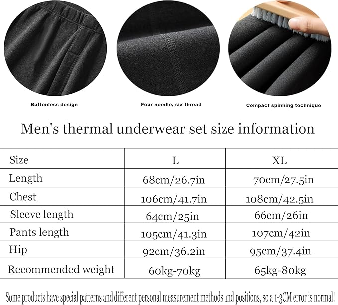 Heated Thermal Underwear for Men Women USB 42 Zone Intelligent Heated Thermals top and Heated Pants Set & XS-4XL