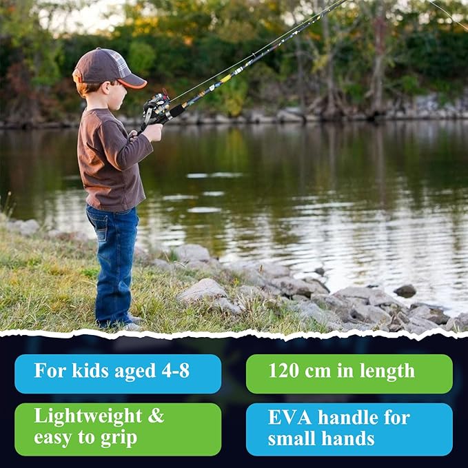 Kids Fishing Pole, Kids Telescopic Fishing Rod and Reel Combo for Children Boys Girls