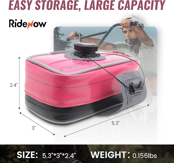 RideNow Waterproof Saddle Bag with BOA Mounting System, Lightweight and Portable Bike Seat Bag for Mountain Road Bike (Pink)