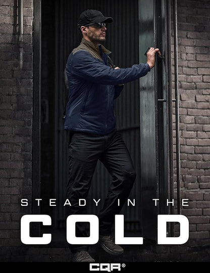 CQR Men's Lightweight Insulated Jacket, Windproof Packable Water Resistant Warm Active Coat for Hiking Work Outdoor Tactical