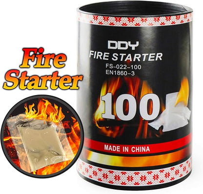 100 Pack Quick Fire Starters，Wax Cups Waterproof, Non Toxic Firelighter Natural Safe Cubes Burns up to 8 Min at Over 750° - 100%, Perfect for Fat Wood Stove Campfire, Start Charcoal Kit (Style1)