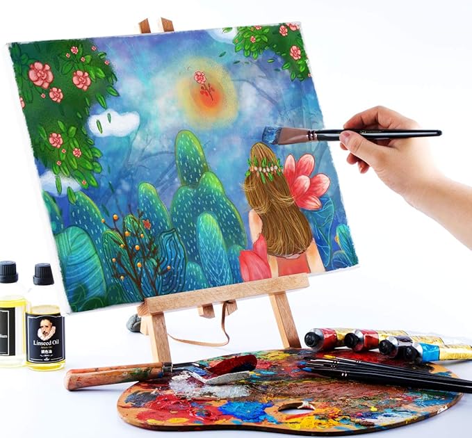 Transon Artist Paint Brush Set of 12 for Watercolor Acrylic Gouache Oil and Tempera Painting