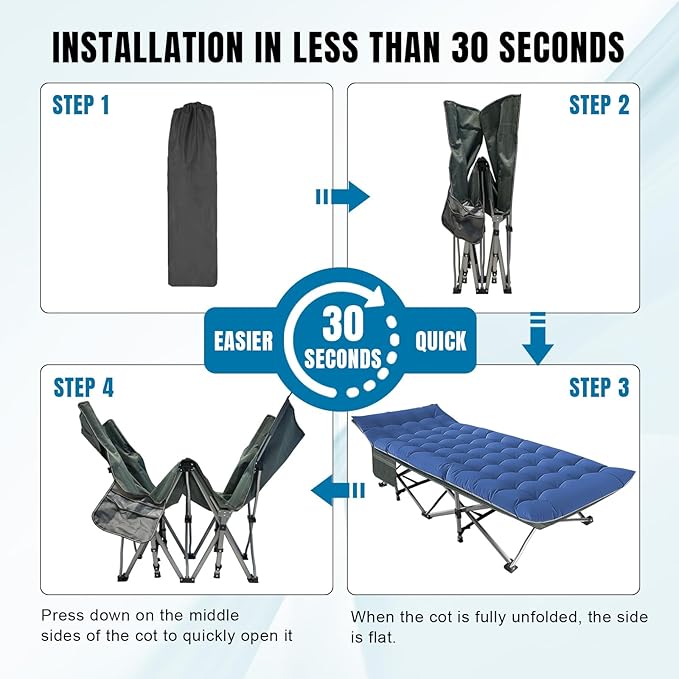 Big RED Camping Cot, Folding Camping Cots for Adults Sleeping 1200D Double Layer Oxford Portable Folding Outdoor Cots for Camping W/Soft Pad Carry Bag for Home Office Nap Beach Travel