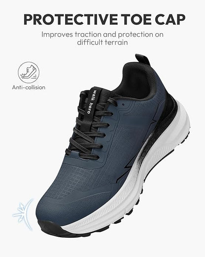 Mens Hiking Shoes for Plantar Fasciitis, Waterproof Walking Shoes for Men with Arch Support, Lightweight Mens Sneakers for Cushioned Comfort