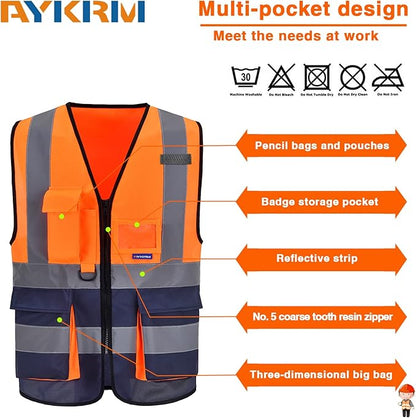 A-SAFETY High Visibility Reflective Safety Vest Customize Logo (XS-8XL)