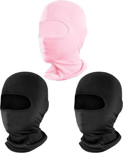 Pukavt 2 Pack 3 Hole Winter Knitted Mask, Full Face Cover Ski Mask Warm Balaclava for Skiing, Motorcycle, Snowboard