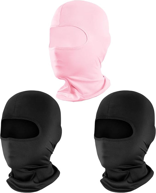 Pukavt 2 Pack 3 Hole Winter Knitted Mask, Full Face Cover Ski Mask Warm Balaclava for Skiing, Motorcycle, Snowboard