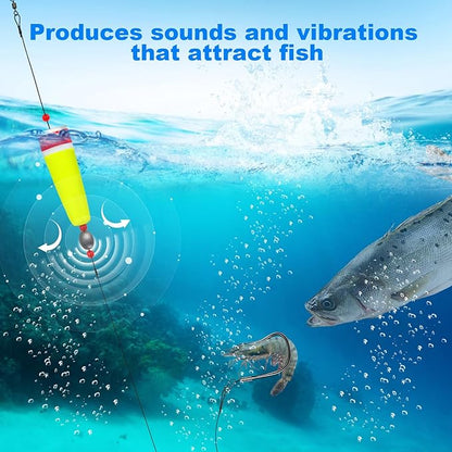 Fishing Bobbers Floats Set Weighted Fishing Bobbers for Fishing, Foam Snap on Float Weighted Bobbers Push Button Spring Fishing Floats Fishing Bobbers Assortment for Catfish