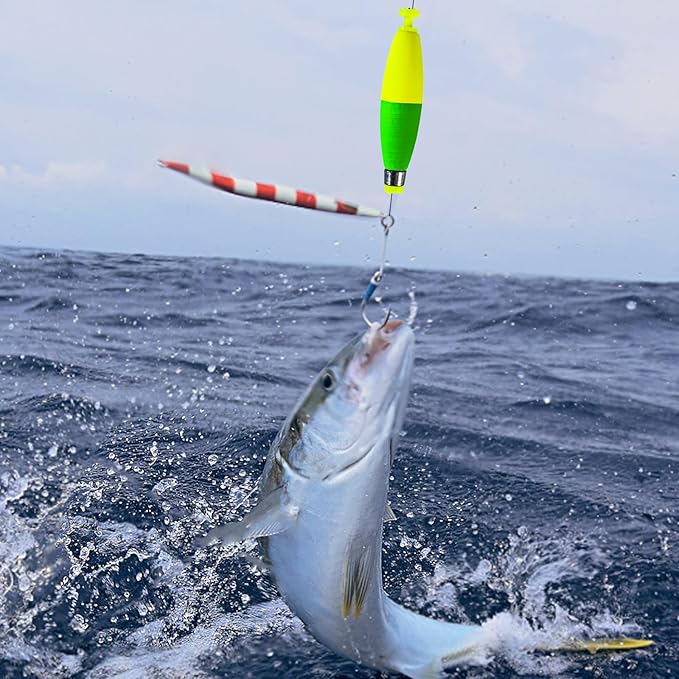 Fishing Bobbers Floats Set Weighted Fishing Bobbers for Fishing, Foam Snap on Float Weighted Bobbers Push Button Spring Fishing Floats Fishing Bobbers Assortment for Catfish