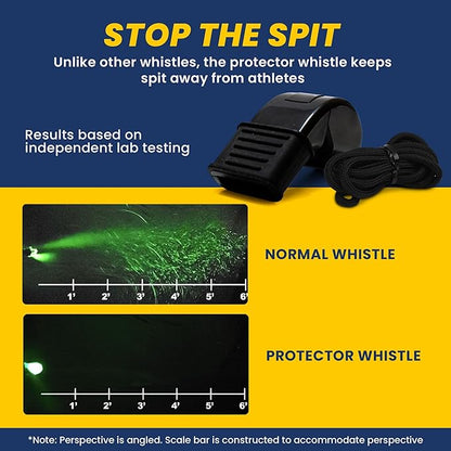 The Protector Whistle P51 - Coach Whistle - Official Whistle for Sports, Removable Cushioned Mouth Grip, Loud Safety Whistle for Adults with Breakaway Lanyard - Emergency Whistle Teacher Lifeguard