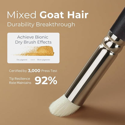 Nicpro 16 PCS Kolinsky Sable Miniature Paint Brushes Dry Brush, Professional Model Paint Brush Set with Cloth Roll, Fine Detail Artist Brush Set for Miniatures, Acrylic & Figures, Model, Watercolor