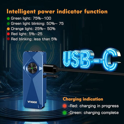 VTIGER K1 800 High Lumens Key Chain Light, Small EDC Rechargeable Keychain Flashlight, Compact LED Tiny Flashlight with Magnetic, Mini Clip-on Pocket Lights for Camping, Emergency, Everyday Carry